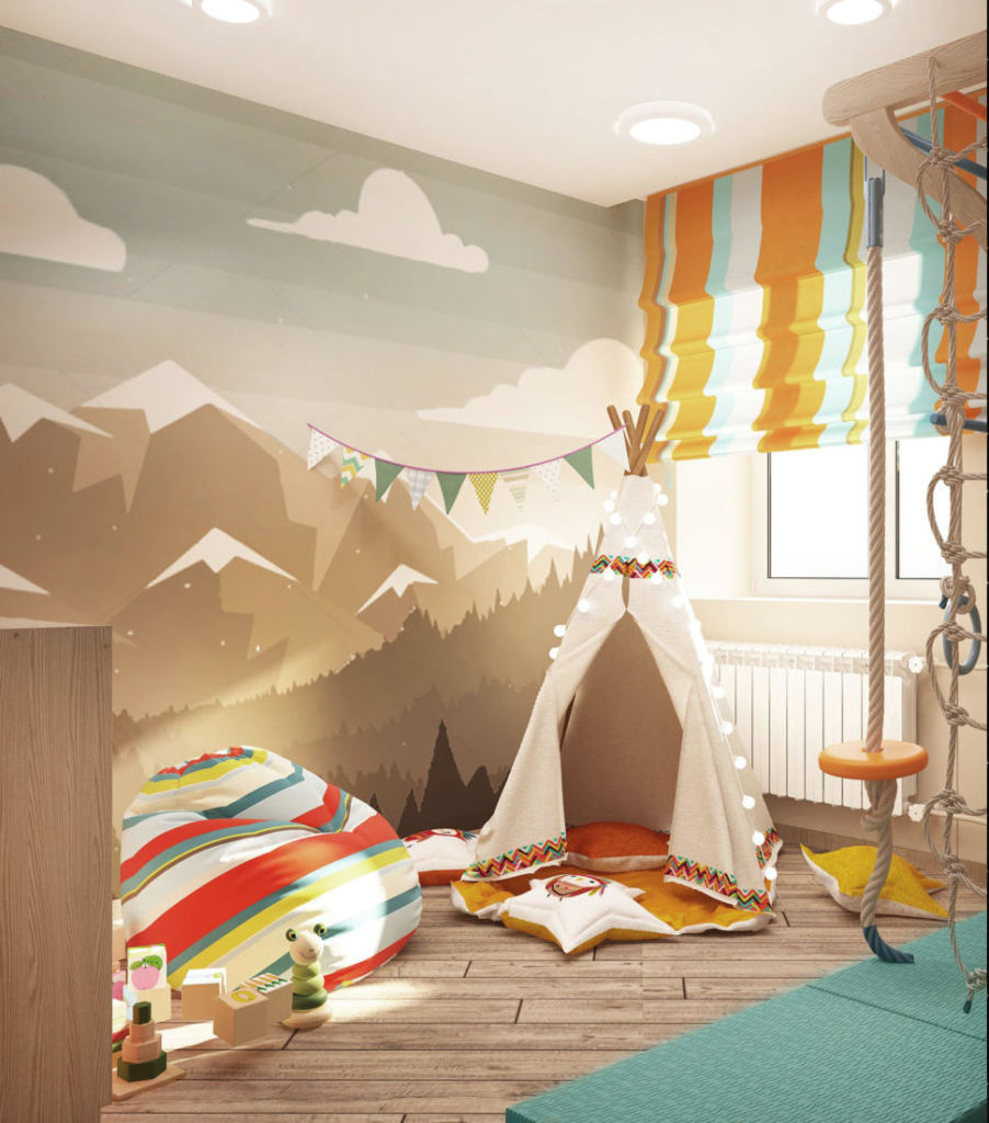 Детская игровая комната 9 кв.м в двухкомнатной квартире ➤ смотреть фото дизайна интерьера
